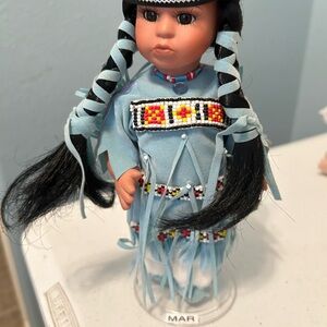 Timeless collection by Nanci porcelain Indian doll w/stand